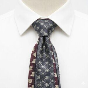 Bellagio Silk Tie Geometric Red White Blue